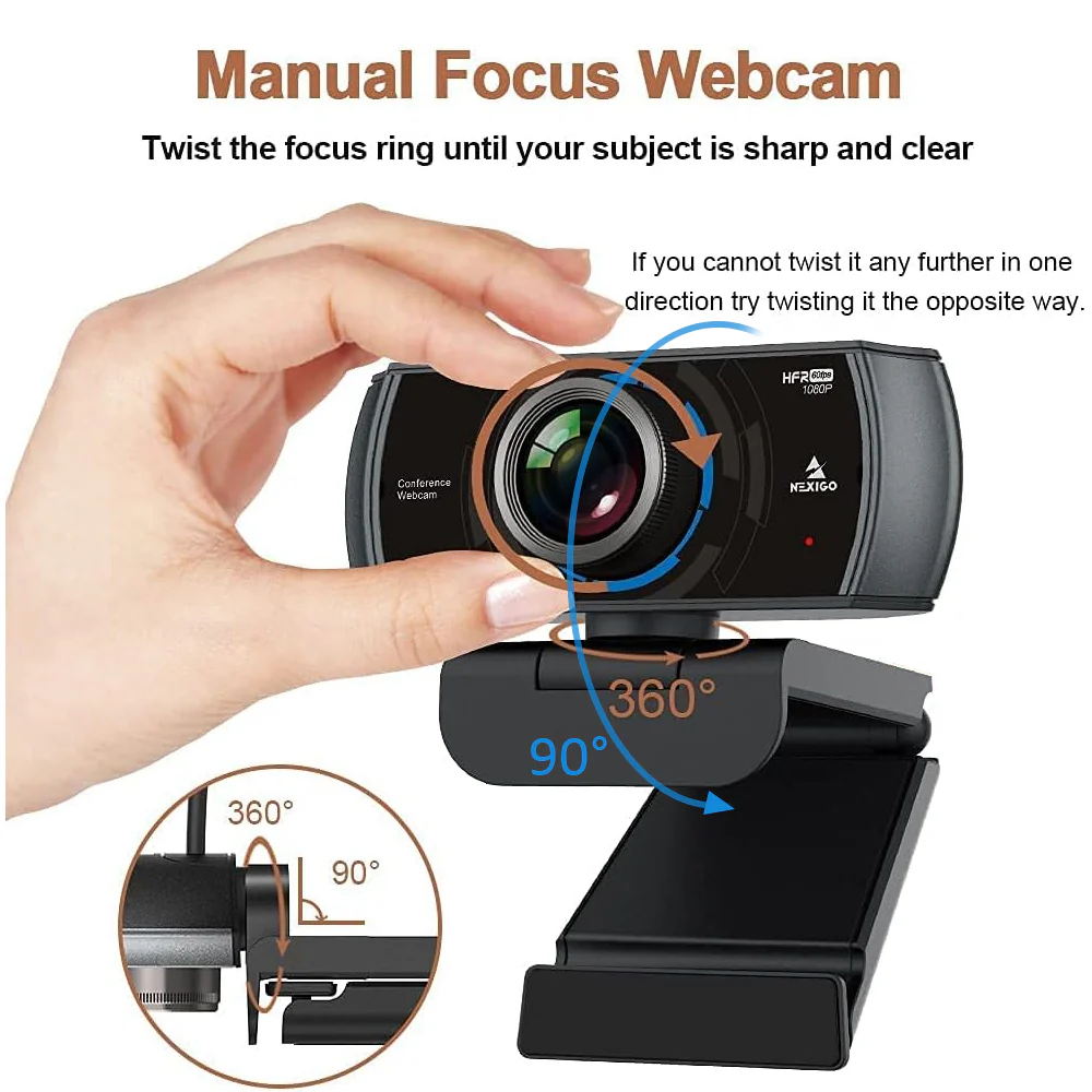NexiGo N980P 4K Webcam with Ring Light