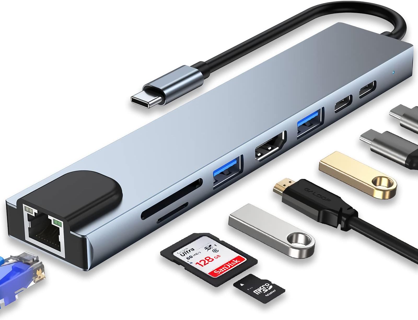 INIU 8-in-1 USB-C Hub — Ultra Slim